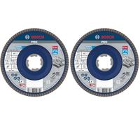 Bosch 1x Disco lamellare PRO X571 piccole, versione angolata, X-Lock (per Acciaio, Acciaio inossidabile, Ø 125 mm, Grano 40, Professional Accessorio Smerigliatrice angolare piccola) (Confezione da 2)