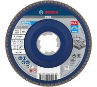 Bosch 1x Disco lamellare PRO X571 piccole, versione angolata, X-Lock (per Acciaio, Acciaio inossidabile, Ø 115 mm, Grano 40, Professional Accessorio Smerigliatrice angolare piccola)
