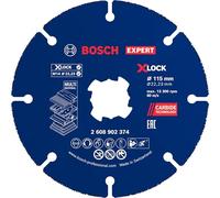 Bosch 1x Mola da taglio EXPERT Carbide Multi Wheel, X-Lock (per Legno duro, Legno con chiodi, Ø 115 mm, Professional Accessorio Smerigliatrice angolare piccola)
