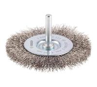 Bosch 1x Spazzola a Disco PRO Inox clean Filo Ondulato Codolo Cil. | per Acciaio inossidabile, Metalli non ferrosi, Ø 80 mm, Professional Accessorio Trapanoi