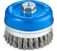 Bosch Spazzola a Tazza,Acciaio,Gezopfter Filo,100 MM,0,5 MM,8500 U / Min. ,M 14