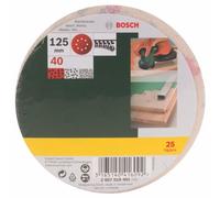 Bosch 2607019491 25 Fogli Abrasivi Roto-orbitale, Grana 40, 125 mm
