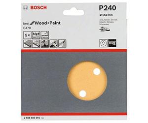 BOSCH 2608605102 - Lija Excéntrica C470: 150mm 6P. set 6