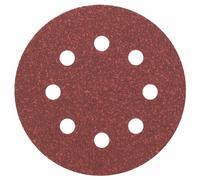 Bosch 2608605104 Disco Abrasivo per Levigatrice Ø 115 mm 8 Fori, Grana 60, 5 Pezzi