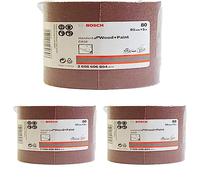 Bosch 2608606804 Rotolo Abrasivo per Legno 93 mm x 5 m, Grana 80 (Confezione da 3)