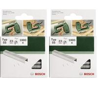 Bosch 2609255828 - Set di 2000 Punti Metallici Piatti Tipo 55, Larghezza 6 mm, Spessore 1.08 mm, Lunghezza 19 mm