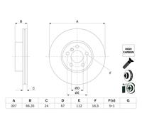 BOSCH 2X DISCHI FRENANTI Ø 307 Ventilati Per BMW 2 Coupe 3er Touring