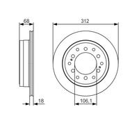 BOSCH 2x Dischi-Freno Ø312.2 MM Ventilato Oliato per Toyota Land