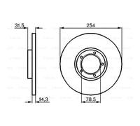 BOSCH 2x Dischi Freno Pieno Oliato 0 986 478 345 per Ford Transit Van T __ 2.0