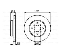 BOSCH 2x Disco Freni Anteriore 260 Ventilato Ventilazione Interna per Honda