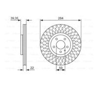 BOSCH 2x Disco Freni Anteriore 284 Ventilato per Alfa Romeo Ragno 916S_ Gtv
