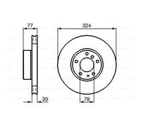 BOSCH 2x Disco Freni Anteriore 3238 Ventilato per BMW 7er E38 E32 8er E31