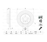1X Disco Freno Bosch 0986479772 per Bmw