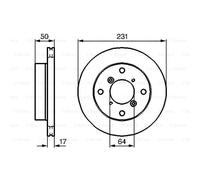 BOSCH 2X Disco Freno Anteriore 231 Ventilato Internamente Per Suzuki Swift