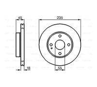 BOSCH 2X Disco Freno Anteriore 235 Ventilato Internamente Per Mazda MX-5 I