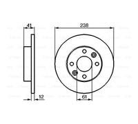 BOSCH 2X Disco Freno Anteriore 238 Completo Per Dacia Logan MCV KS Sandero LS