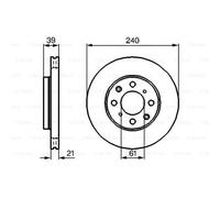 BOSCH 2X Disco Freno Anteriore 240 Ventilato Internamente Per Honda Jazz