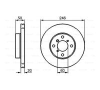 BOSCH 2X Disco Freno Anteriore 246 Ventilato Internamente Per Suzuki Liana