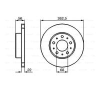 BOSCH 2X Disco Freno Anteriore 262 Ventilato Internamente Per Volvo 740