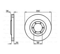 BOSCH 2X Disco Freno Anteriore 280 Ventilato Internamente Per Opel 0 986 478 437