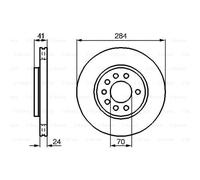 BOSCH 2X Disco Freno Anteriore 284 Ventilato Internamente Per Saab 900 II