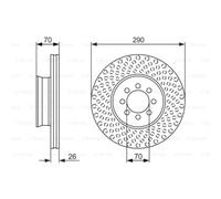 BOSCH 2X Disco Freno Anteriore 290 Ventilato Per Mercedes-Benz Sprinter 4-T