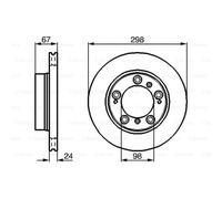 BOSCH 2X Disco Freno Anteriore 298 Ventilato Internamente Per Porsche