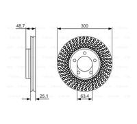 BOSCH 2X Disco Freno Anteriore 300 Ventilato Per Volvo V40 Berlina 525