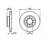 BOSCH 2X Disco Freno Anteriore Ø300Mm Ventilato Per Mercedes S-Class W126 C126