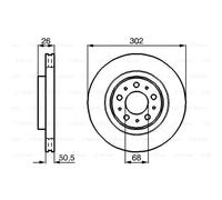 BOSCH 2X Disco Freno Anteriore 302 Ventilato Internamente Per Volvo V70 I