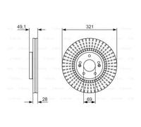 BOSCH 2X Disco Freno Anteriore 321 Ventilato Per KIA Sorento III UM XM