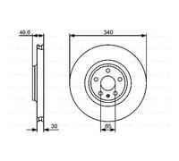 COPPIA DISCHI FRENO ANT BOSCH AUDI TT 2.0 TFSI 147KW 08>10 0986479464
