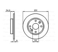 BOSCH 2X Disco Freno Posteriore 231 Completo Per Mazda MX-5 I NA 323 F IV BG