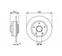 BOSCH 2X Disco Freno Posteriore 2598 Completo Per Renault Megane III Grandtour