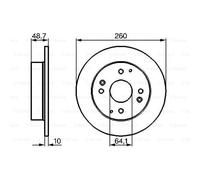 BOSCH 2X Disco Freno Posteriore 260 Completo Per Honda Accord V CE CF CC7 CD