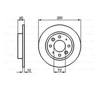 BOSCH 2X Disco Freno Posteriore 261 Completo Per KIA Carens II Monovolume