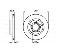 BOSCH 2X Disco Freno Posteriore 269 Ventilato Internamente Per Audi A8 4D2