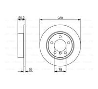 BOSCH 2X Disco Freno Posteriore 280 Completo Per MINI Mini Countryman R60 R61