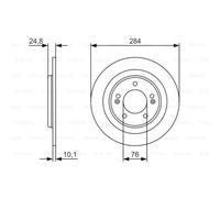 BOSCH 2X Disco Freno Posteriore 284 Completo Per Hyundai I40 CW VF 0 986 479 A13