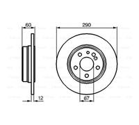 BOSCH 2X Disco Freno Posteriore 290 Per Mercedes-Benz S-Class W140