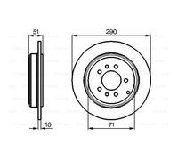BOSCH 2X Disco Freno Posteriore 290 Per Peugeot 607 9D 9U 0 986 478 733