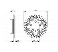 BOSCH 2X Disco Freno Posteriore 2988 Ventilato Per Porsche 718 Boxster 982