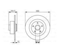 BOSCH 2X Disco Freno Posteriore 300 Completo Per Renault Laguna III BT0/1 DT0/1