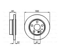 BOSCH 2X Disco Freno Posteriore 300 Ventilato Internamente Per Mercedes-Benz