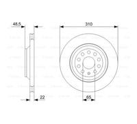 BOSCH 2X Disco Freno Posteriore 310 Ventilato Per VW Passat Variant 3G5 3C5