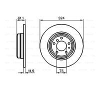 BOSCH 2x Disco Freno Posteriore 324 Pieno per BMW 7er E38 8er E31 0 986 478 095