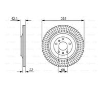 BOSCH 2X Disco Freno Posteriore 335 Ventilato Per VW Phaeton 3D_ Audi A8 4E_