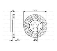 Bosch BD2141 Dischi freno, Certificato ECE-R90, 1 disco freno singolo