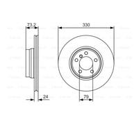BOSCH 2x Disco Frontale Ø330mm Ventilato per BMW 3er Touring 3 F31 F36 F30