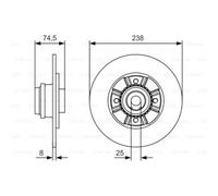 BOSCH 2x Disco Posteriore 238 Pieno per Renault Clio II BB _ CB _ 0 986 479 760